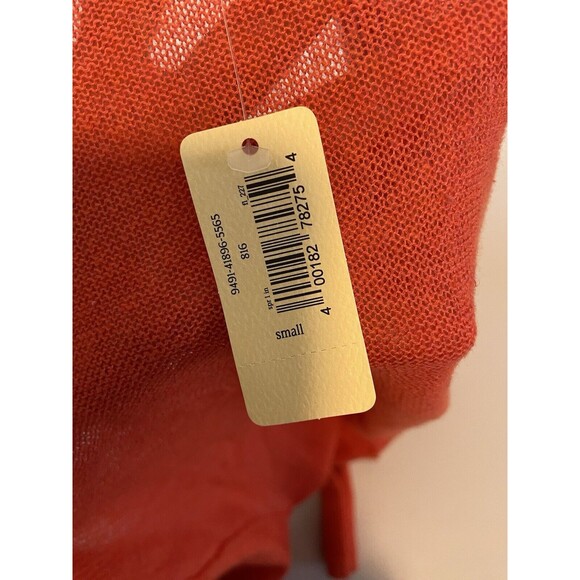 Aerie Cardigan Sweater Small Orange Womens Open Knit Button Down V -Neck New - Picture 4 of 7